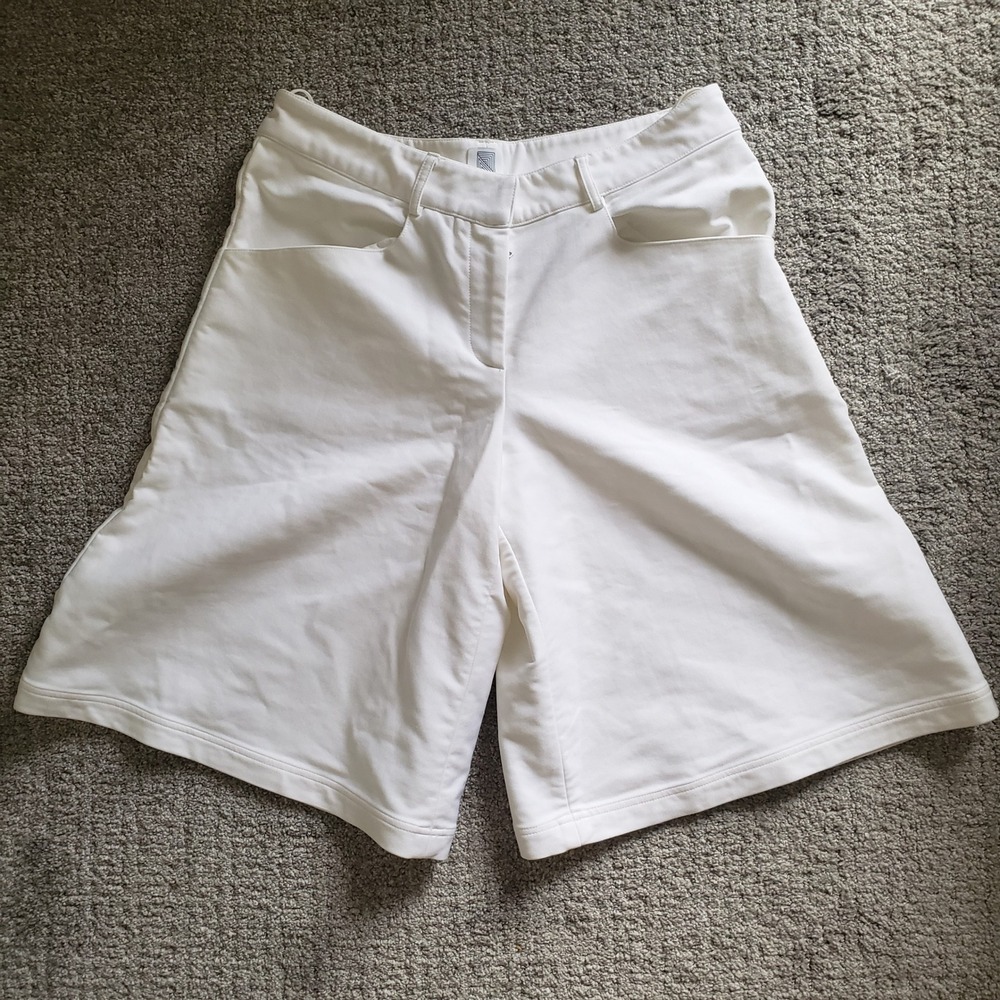 Rosie Assoulin Culottes Wide Leg Bermuda Shorts White Mid Rise‎ Size 6